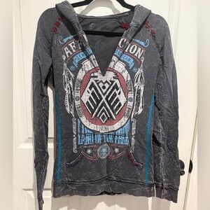 Affliction Hoodie with Tribal Graphics